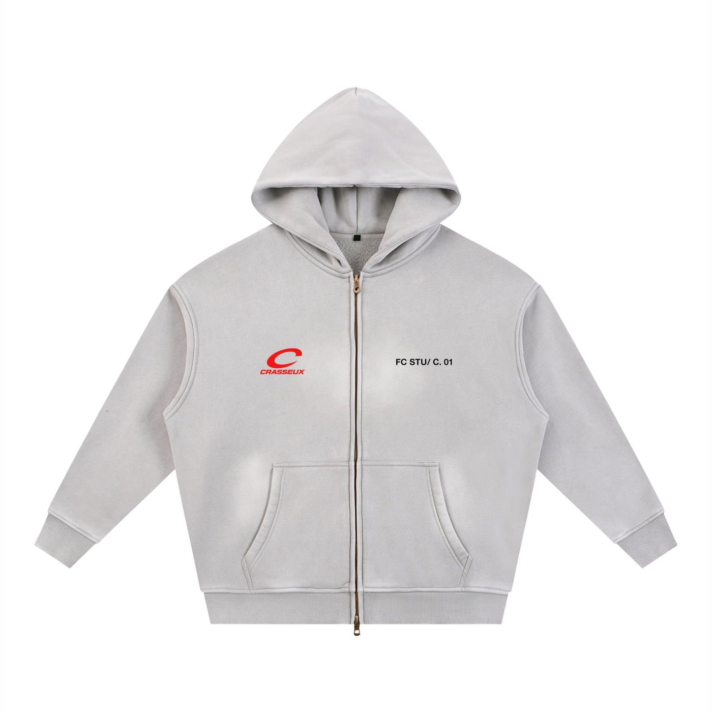 Crasseux Grey Sun Faded Hoodie