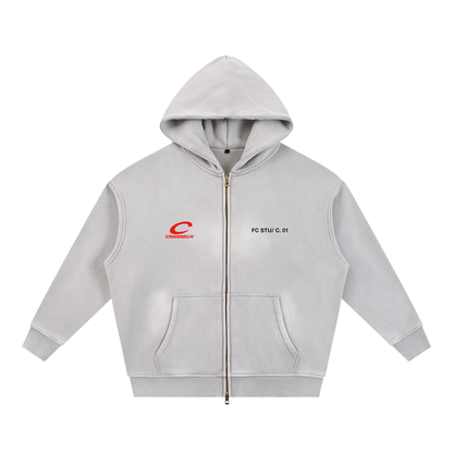 Crasseux Grey Sun Faded Hoodie