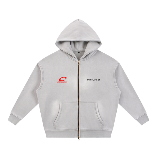 Crasseux Grey Sun Faded Hoodie